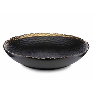 DekorStyle Hluboký keramický talíř Kati 26 cm černý obraz