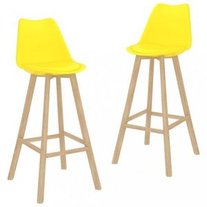 Barová židle 2 ks Dekorhome Žlutá, Barová židle 2 ks Dekorhome Žlutá obraz