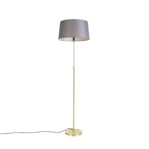 Stojací lampa zlatá / mosaz s odstínem lnu šedý 45 cm - Parte obraz