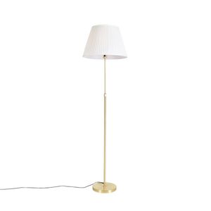 Stojací lampa zlatá / mosazná se skládaným odstínem krémová 45 cm - Parte obraz