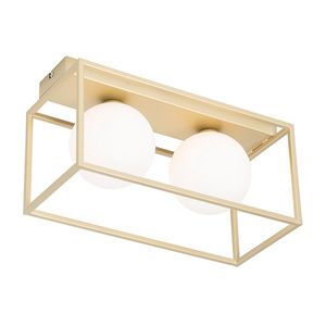 Designová stropní lampa zlatá s bílými 2 světly - Aniek obraz