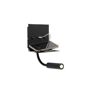 Moderní nástěnná lampa USB černá s flex ramenem - Duppio obraz
