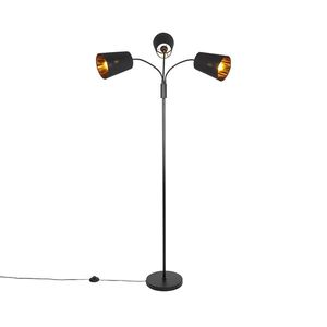 Moderní stojací lampa černá 3-světlo - Carmen obraz