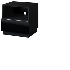 HELVETIA Tv stolek HEMI 37 černá / černé sklo 50x50x48 černá / černé sklo obraz
