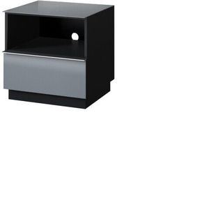 HELVETIA Tv stolek HEMI 37 černá / šedé sklo 50x50x48 černá / šedé sklo obraz