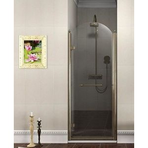Sapho ANTIQUE sprchové dveře otočné, 800mm, levé, ČIRÉ sklo, bronz, světlý odstín GQ1280LCL obraz