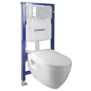 SAPHO Závěsné WC Nera s podomítkovou nádržkou do sádrokartonu a tlačítkem Geberit, bílá WC-SADA-16 obraz