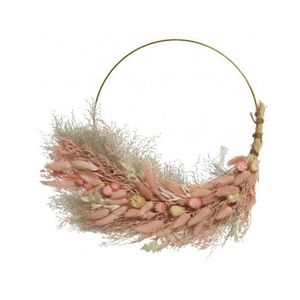 Dekorační věnec Sušené trávy 30 cm, růžový obraz