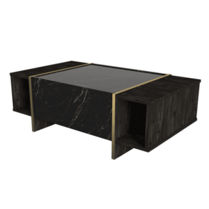 Konferenční stolek VEYRON černá/zlatá obraz