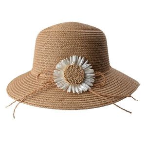 Hnědý sluneční dámský klobouk s kopretinou JZHA0085 obraz