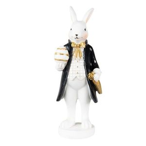 Velikonoční dekorace králík v kabátku držící vajíčko - 7*6*20 cm 6PR3864 obraz