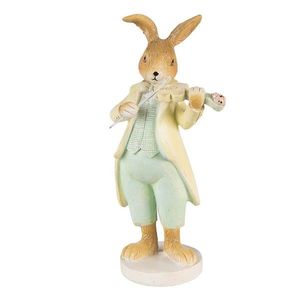 Velikonoční dekorace králík hrající na housle ve tvaru květiny - 8*5*16 cm 6PR3850 obraz
