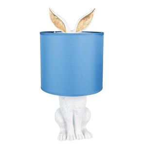 Bílá stolní lampa králík s modrým stínidlem Rabbi - Ø 20*43 cm E27/max 1*60W 6LMC0013WBL obraz