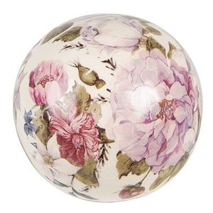 Keramická dekorační koule s květy Lovely Flowers S - Ø9*8 cm 6CE1560S obraz