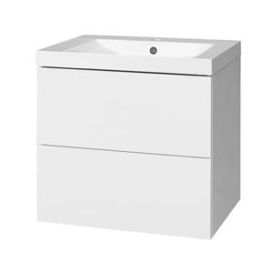 MEREO Aira, koupelnová skříňka s umyvadlem z litého mramoru 61 cm, bílá CN710M obraz