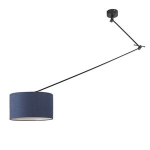 Závěsná lampa černá se stínidlem 35 cm modrá nastavitelná - Blitz I. obraz