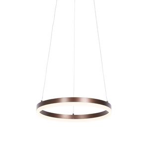 Designové závěsné svítidlo bronzové 40 cm včetně LED 3-stupňově stmívatelné - Anello obraz