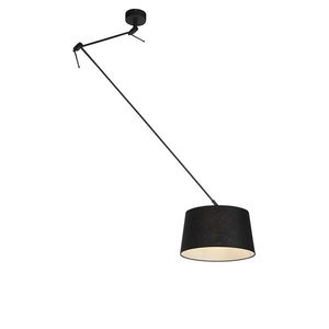 Závěsná lampa s plátěným stínidlem černá 35 cm - Blitz I černá obraz