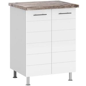 Kuchyňská skříňka Daria 60 cm, bílá/ popelavě šedá, D60 2D obraz