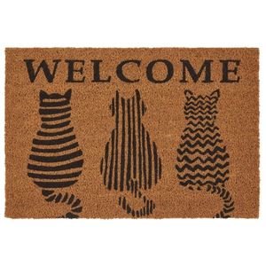 Dveřní Rohožka Welcome Cats, 40/60cm, Hnědá obraz