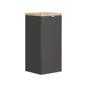 Comad Koupelnová skříňka s košem na prádlo Capri 811 1D černý mat/dub kraft zlatý obraz