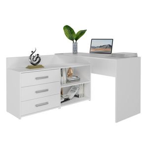 TP Living Rohový psací stůl + komoda DANY levý bílý obraz