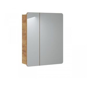 Comad Závěsná koupelnová skříňka se zrcadlem Aruba zlatý dub obraz