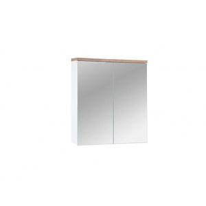 Comad Závěsná koupelnová skříňka se zrcadlem Bali 840 2D bílá/dub votan obraz