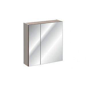 Comad Závěsná koupelnová skříňka se zrcadlem Santa Fe 84-60-A-2D šedá/taupe obraz