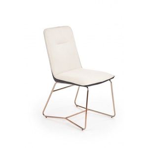 Jídelní židle K390 krémová / šedá / zlatá obraz