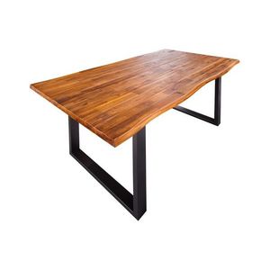 Jídelní stůl 100 cm masivní dřevo / ocel Dekorhome obraz