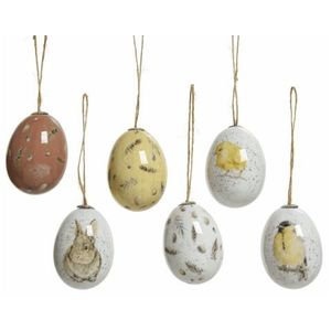 Velikonoční dekorace Závěsná vajíčka s motivem peříček a zvířátek obraz
