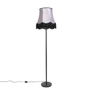 Klasická stojací lampa černá s odstínem šedé Granny B - Simplo obraz