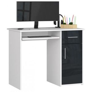 Ak furniture Volně stojící psací stůl Pin 90 cm bílý/grafitový obraz