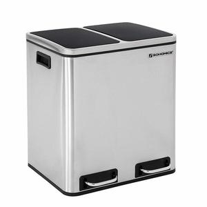 SONGMICS Odpadkový koš Rubax 2x15 L stříbrno-černý obraz
