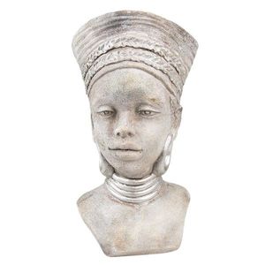 Šedý cementový květináč africká žena - 16*15*29 cm 6TE0417 obraz