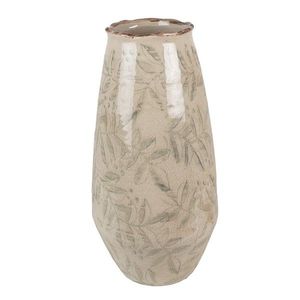 Béžová keramická váza s listy Lovely Leaves S - Ø 13*26 cm 6CE1576S obraz
