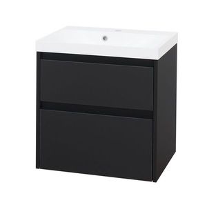 MEREO Opto, koupelnová skříňka s umyvadlem z litého mramoru 61 cm, černá CN940M obraz