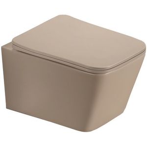 MEXEN Teo Závěsná WC mísa včetně sedátka s slow-slim, duroplast, cappuccino mat 30854064 obraz