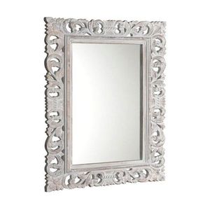 SAPHO SCULE zrcadlo ve vyřezávaném rámu 70x100cm, bílá IN171 obraz
