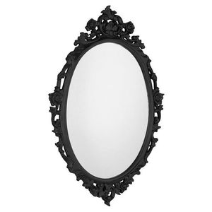 SAPHO DESNA oválné zrcadlo ve vyřezávaném rámu, 80x100cm, černá IN357 obraz