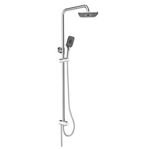 MEREO Sprchový set s tyčí, hadicí, ruční a talíř. hranatou sprchou, černá CB95001SB2 obraz