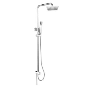MEREO Sprchový set s tyčí, hadicí, ruční a talíř. hranatou sprchou, slim, nerez CB95001SS2 obraz