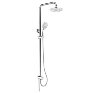 MEREO Sprchový set s tyčí, hadicí, ruční a talíř. kulatou sprchou, bílá CB95001SW1 obraz