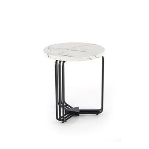Konferenční stolek DILMA-S, bílý mramor/černá obraz