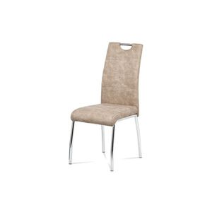 Jídelní židle BIANUS, látka krémová/chrom obraz