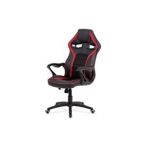 Kancelářská židle FORNASI, černá ekokůže/červená látka obraz