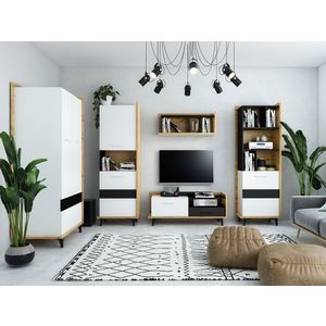 Obývací pokoj KNUT 2, dub artisan/bílá/černá, 5 let záruka obraz