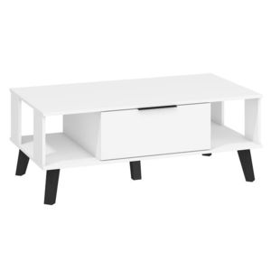 Velký konferenční stolek OSMAK, bílá/bílý lesk, 5 let záruka obraz