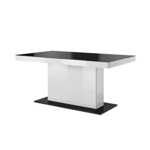 JEOLLA/CAPH rozkládací jídelní stůl, bílá/černá obraz